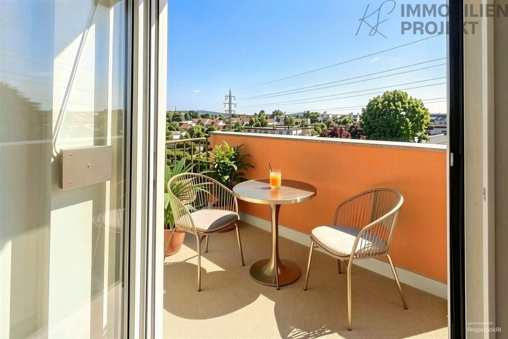 Möblierungsvorschlag Balkon KI generiert