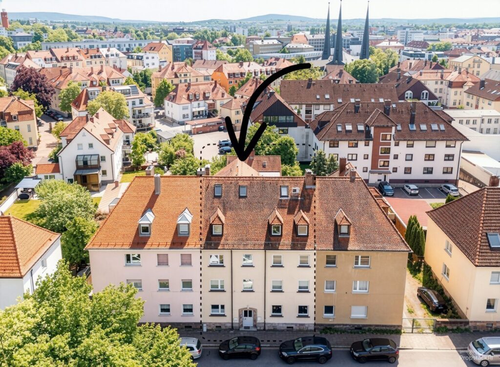 Titel mit Pfeil und Rahmen